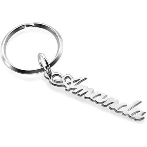 Silver Keychain Customized Name Design Personalised Name