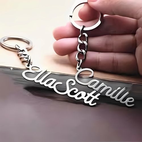 Silver Keychain Customized Name Design Personalised Name