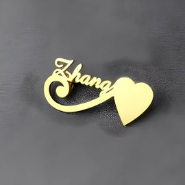 Women Gold Customized Name  Designed with Heart Personalised Name