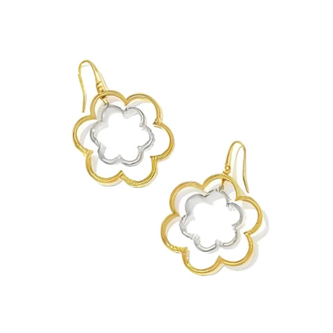 customized Hook Flower Shape Earrings Gold Silver Gilrs Kids Personalized Jewelry