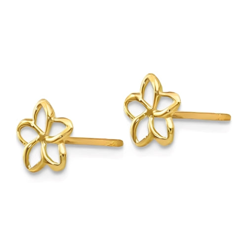 customized Stud Earrings Flower Shape Gold Gilrs Kids Personalized Jewelry