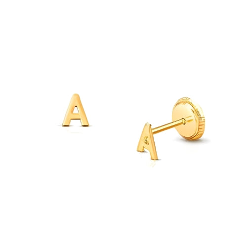 customized Stud Earrings Letter Shape Initials Gold Gilrs Kids Personalized Letter Jewelry