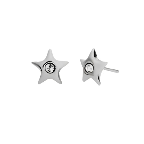 customized Stud Earrings Star Shape with Centred Zircon Silver Gilrs Kids Personalized Letter