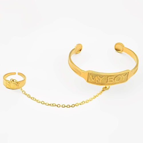 kids jewelry bracelet personalized Gold name with ring Attach bracelet, custom name bracelet