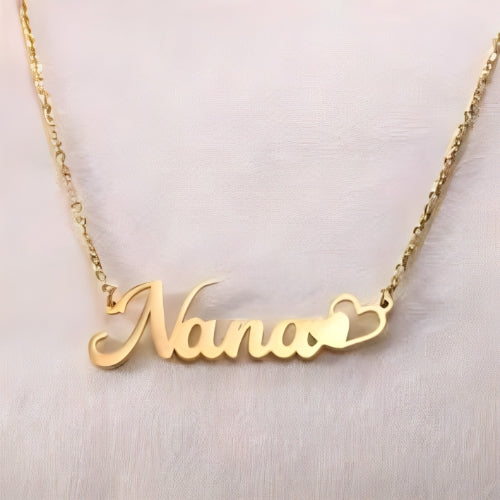 AALIA JEWLERIES Pendants customized  name with Heart and Heartbeat personalized Name kids Gold rose or silver  necklace Jewelry Gift  baby kids girls Birth Birthday Mom