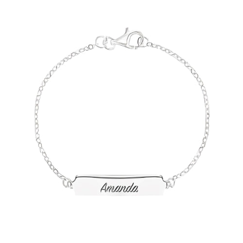 Special kids jewelry Personalised Engraved Name bracelet Silver Customized Name bracelet