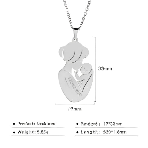 AALIA JEWLERIES Customized Mother Baby Shape Personalized Mom Kids With Gold Two Necklace Jewelry Gift For Baby Kids Birth Birthday Mom