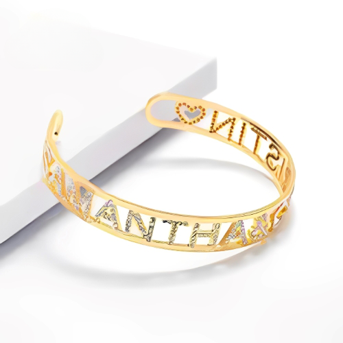 kids jewelry kids bracelet personalized Gold name with Zircon bracelet custom name bracelet