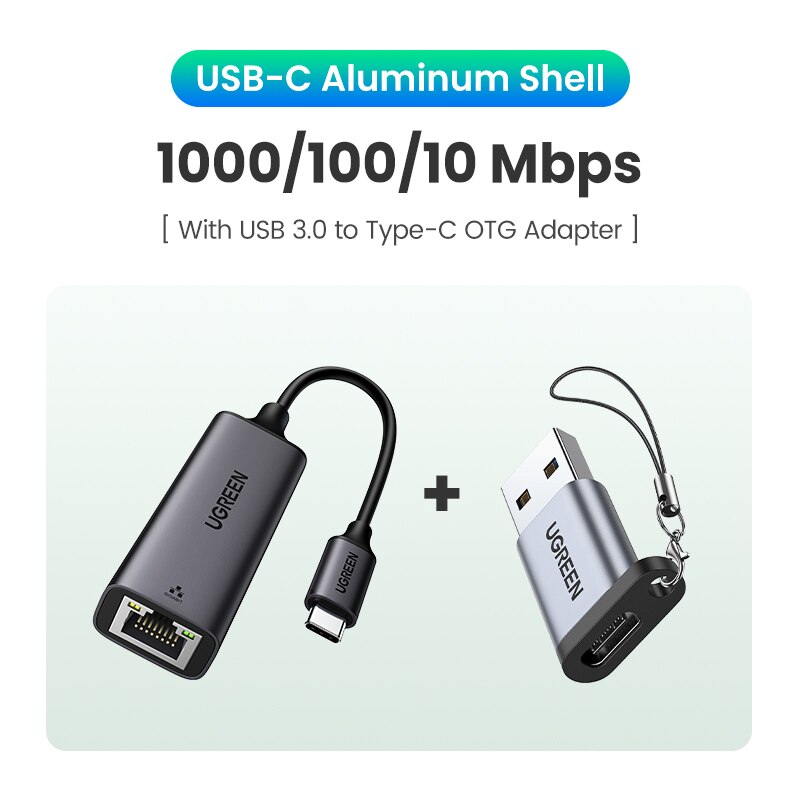 UGREEN USB C Ethernet Adapter 1000/100Mbps USB Lan RJ45 Thunderbolt 3 for Laptop Macbook Samsung iPad USB Ethernet Network Card