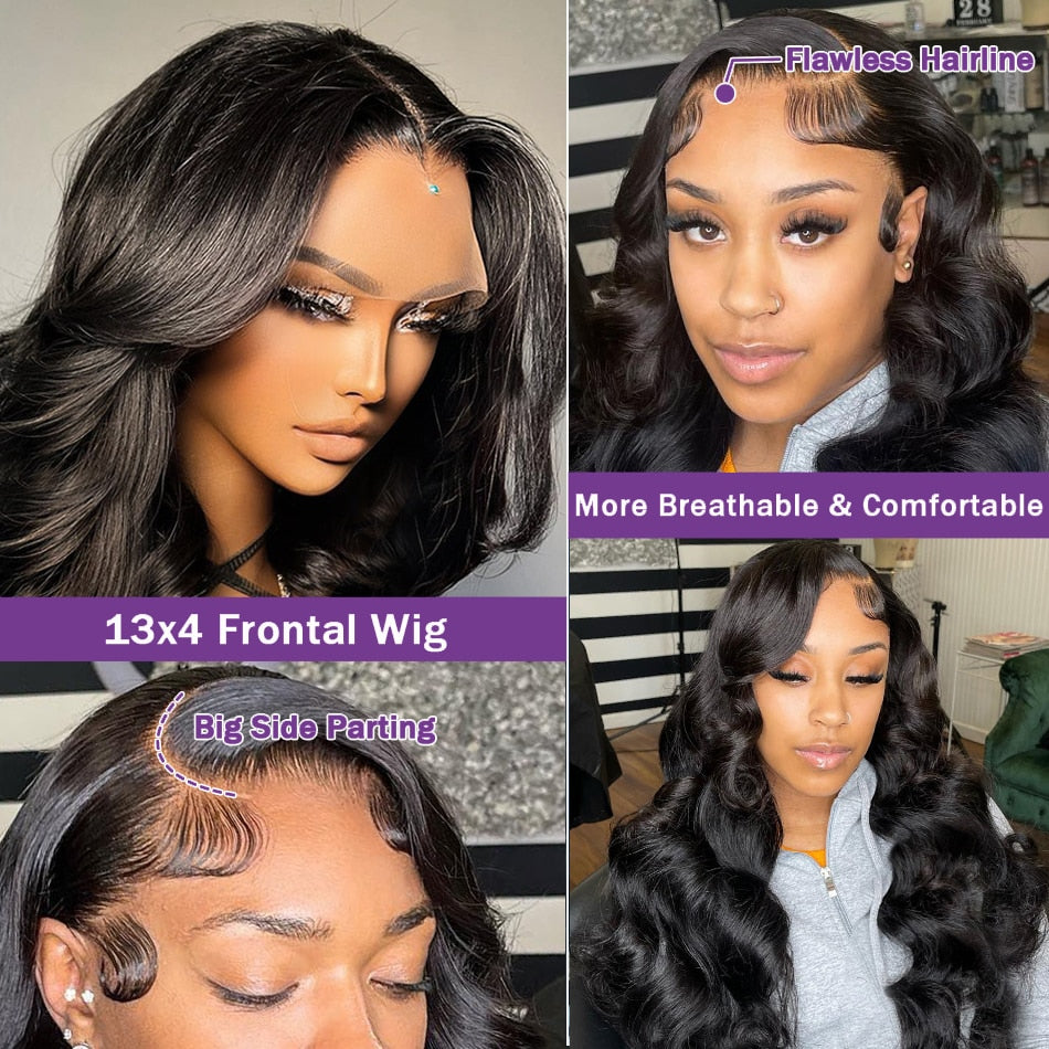 30inch Body Wave Lace Front Wig 13x4 360 Lace Frontal Wig 4x4 Lace Closure Wig HD Lace Frontal Wig For Women Human Hair Glueless