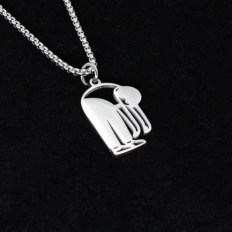 2023 Hip Hop Titanium Steel Pendant Necklace For Women Men Cute Kpop Korean Fashion Doodle Necklace Couple Jewelry Party Gift