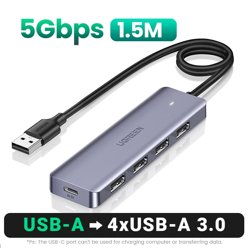 UGREEN USB C Hub 4 Ports USB Type C to USB 3.0 Hub Splitter Adapter for MacBook Pro iPad Pro Samsung Galaxy Note 10 S10 USB Hub