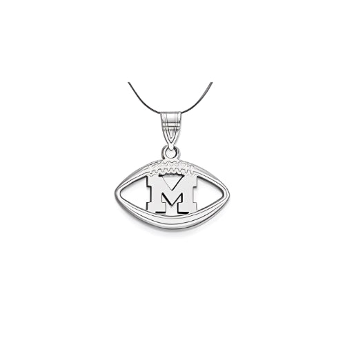 American Football Symbol-Silver Customized Name-Initials-team-initials- Men-Women-Silver- Necklace.