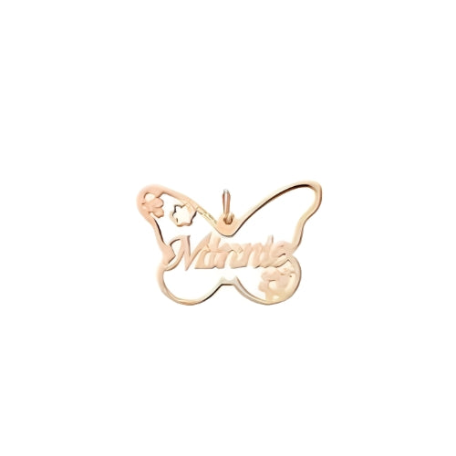 AALIA JEWELRIES BEAUTIFUL CUSTOMIZED BUTTERFLY NAME GOLD PLATED PENDANT DESIGNED WITH STAR. BEAUTIFUL BUTTERFLY FLOWER GOLD PLATED PERSONALIZED NAME PENDANT...