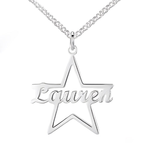 AALIA JEWELRIES BEAUTIFUL STAR GOLD- & SILVER-PLATED PERSONALIZED NAME PENDANT...