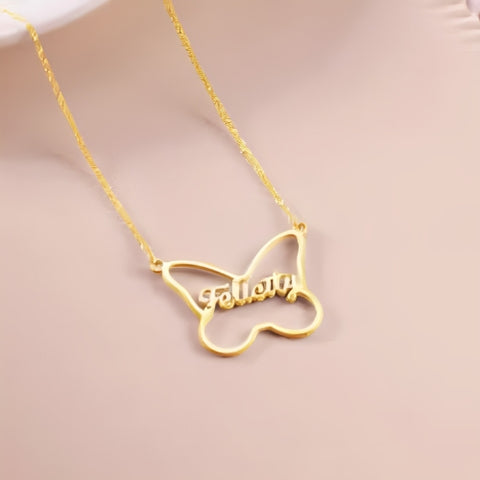 BUTTERFLY CUSTOMIZED  NAME NECKLACE DESIGNED WITH BUTTERFLY.