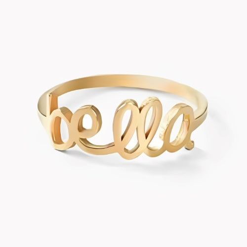 Beautiful Customized Name Gold riig Font Style Ring Gold Plated