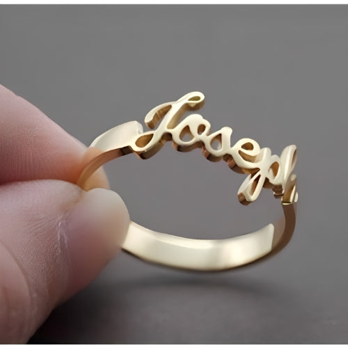 Beautiful Design Customized Name Ring with special Fonts  Gold, Gold Plated, Rose Gold or Silver