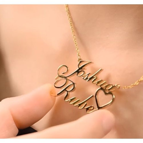 AALIA JEWELRIES Beautiful Pendant Customized Special Fonts Name with heart Doubled name....