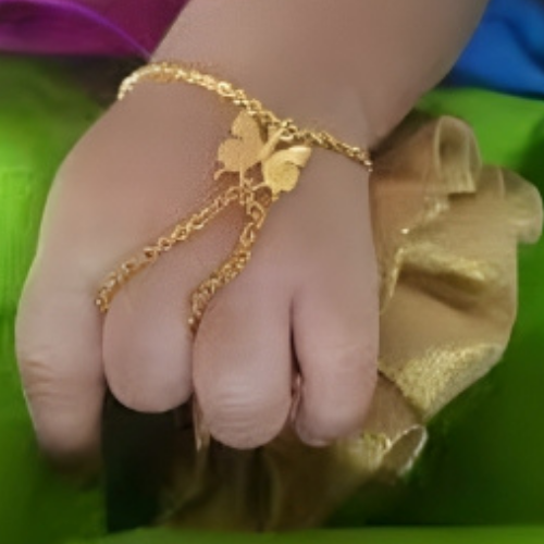 Beautiful Special Girl Butterfly Arabic withl Ring Design Gold Bracelet jewelry for Birthday,wedding, negagement, and Special Gift.