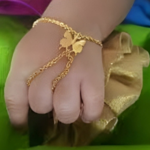 Beautiful Special Girl Butterfly Arabic withl Ring Design Gold Bracelet jewelry for Birthday,wedding, negagement, and Special Gift.