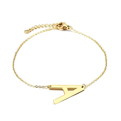 Big Customized Initial Different Fonts Big Size Gold Bracelet