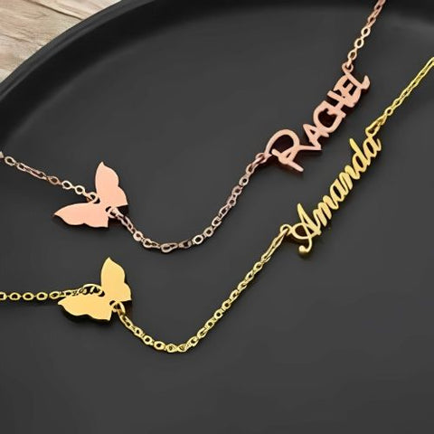 Butterfly Personalised customised Name Pendants.