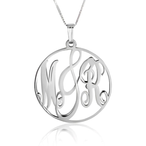 Circle-Shape- Custom-Initials-Necklace-Jewelry-silver-Personalized-Pendant-Women-Men-couples.