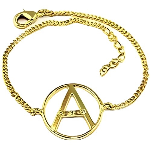 Circle Initial Design Customized Bracelet Gold Plated