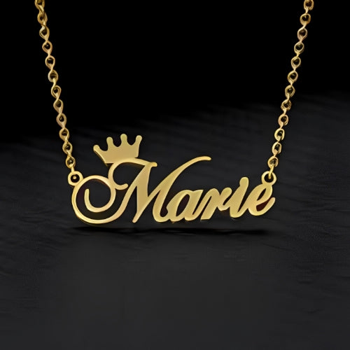 Crown Gold Customized Name pendant Design jewelry.