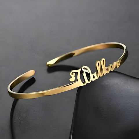 Custom Name Bangle Bracelet, Personalized Bracelet, Initial Bracelets