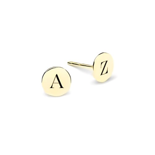 Customized Initials Circle design Best Quality Beautiful Design Stud Earrings Gold Plated.