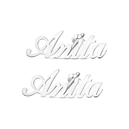 AALIA JEWELRIES Personalized Name curved style Best Quality Beautiful Design Gold Plated Stud Earrings.