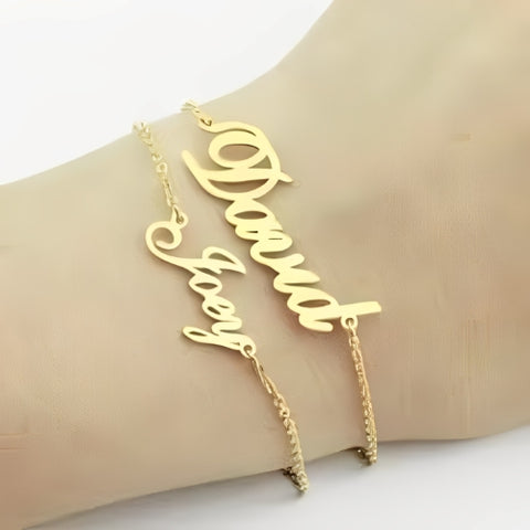 Customized Name Gold Bracelet Chain Bracelet Personalized Name Bracelet