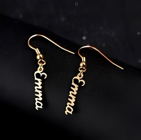 Name Hoop Earings of High Quality Gold Plated.