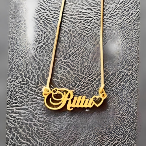 Customized Name Pendant Gold Designed with Heart.