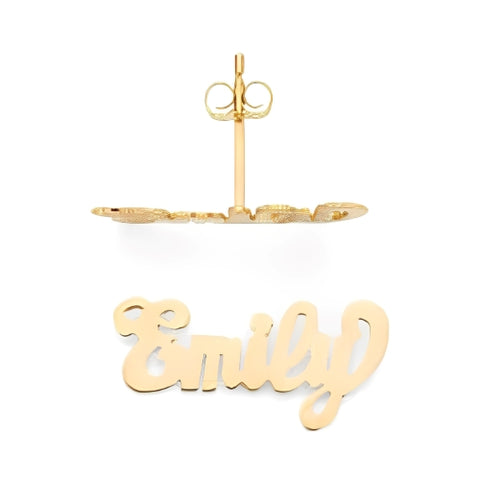 Customized Name design Best Quality Beautiful Design Gold Plated Stud Earrings.