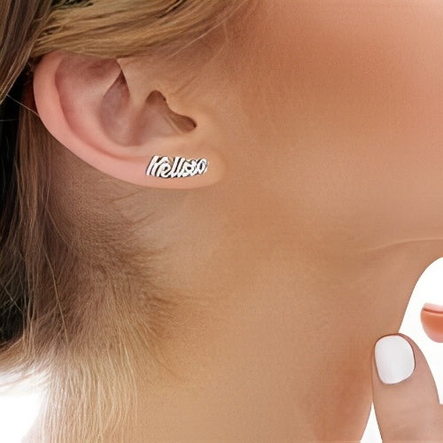 Customized Name design Best Quality Beautiful Design Gold Plated Stud Earrings.