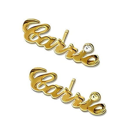 Customized Name with Zarkon pieceBest Quality Beautiful Design Stud Gold Earrings.