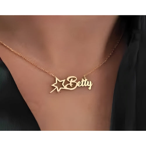 Customized name Pendants gold Star unique personal present.