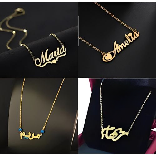 AALIA JEWELRIES Different Personalized Customized Names English Arabic Designs Pendants & Necklaces.....