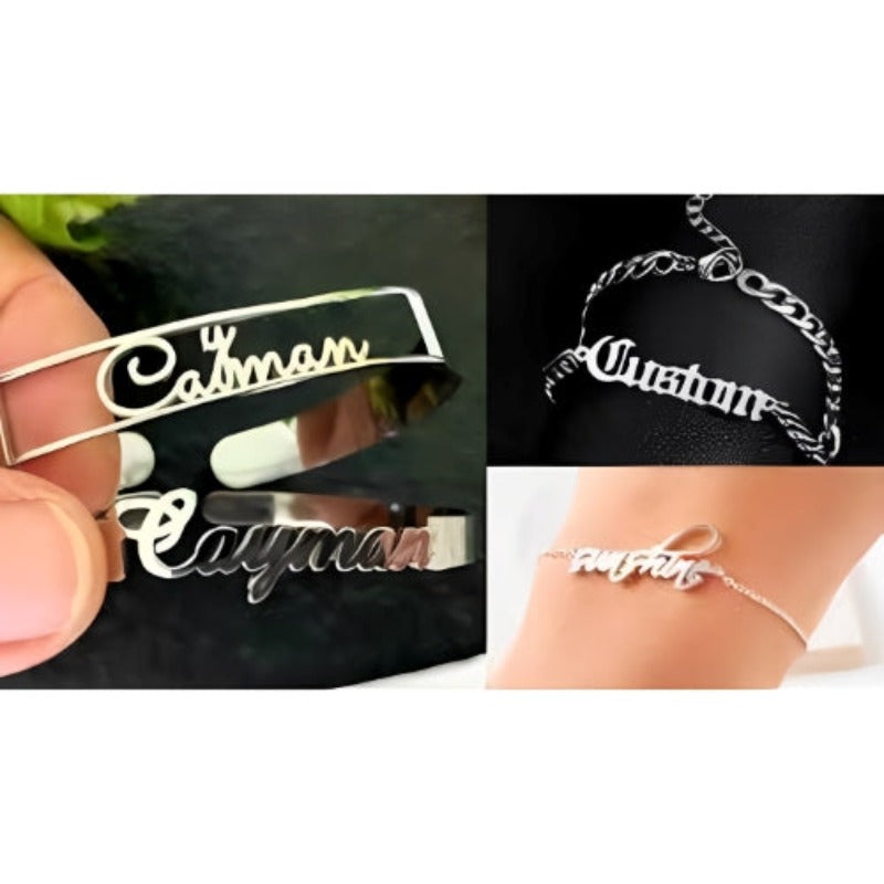 Different design Name Customized Bracelets Bangles Pure Silver