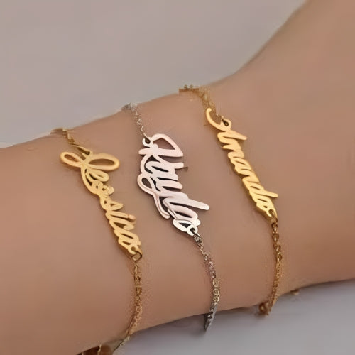 Different fonts Design and size Cusotmized name Bangle Bracelets With Different Fonts