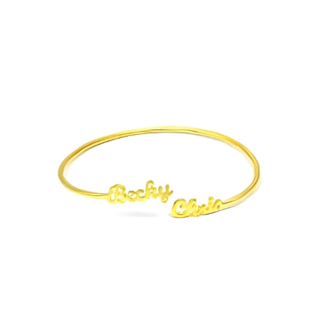 Double Ended Name gold Bracelet Design Customized Name