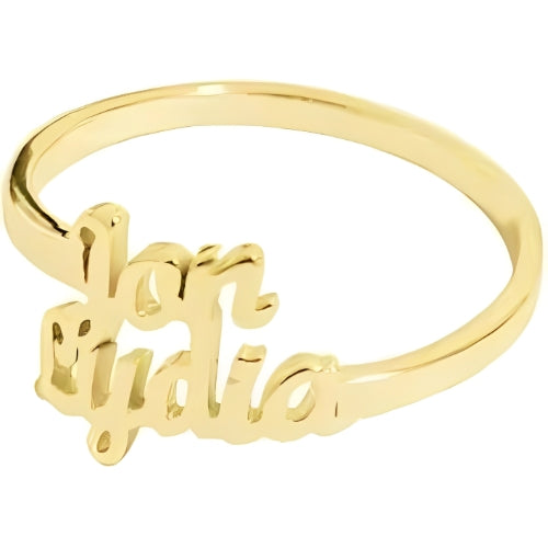 Double Name Customized  Gold Ring Special Font Style Ring Gold Plated