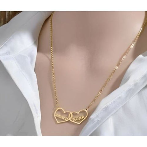 AALIA JEWELRIES Double Name Heart Various designs Font customized Personalized Pendant....