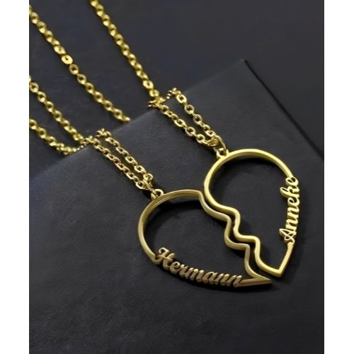 AALIA JEWELRIES Double Name Heart design Various Font customized pendant,  Personalized jewelry....