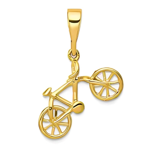 Gold-Bicycle-sports-Athletics-Men-Women-Kids- Customized-Silver-Pendant-Necklace