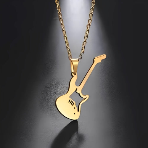 Gold-guitar-Custome-Pendant-necklace-men-musical-instrument