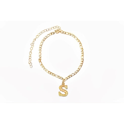 Gold Anklet Bracelet Costum Initial Letter Personalized Beautiful Gifts